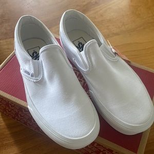 Brand new white platform vans